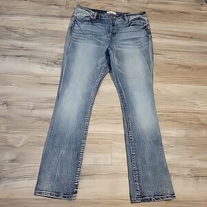 BKE Gabby Jeans Womens 34X35.5 Blue Bootcut Curvy Fit Denim Stretch High Rise
